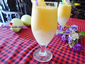 Đồ uống, Công thức làm sinh tố xoài thạch dừa mát lạnh ngày hè 5