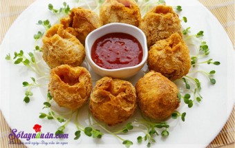 Nấu ăn món ngon mỗi ngày với Bột ngô, Hướng dẫn làm đậu phụ bọc thịt gà chiên giòn rụm tuyệt ngon kết quả