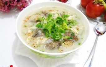 Nấu ăn món ngon mỗi ngày với Hành khô, cách nấu cháo tim gà rau cải 6