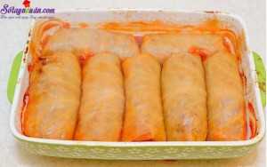 Món ngon mỗi ngày, cách làm báp cải cuộn thịt nướng 13