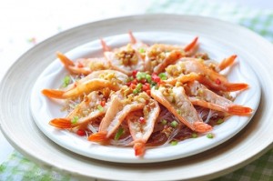 Món hấp, tôm hấp miến