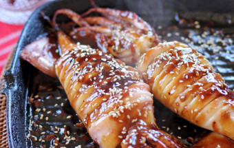 Nấu ăn món ngon mỗi ngày với 50g sốt Teriyaki, Mực nhồi cơm sốt Teriyaki - món ngon không thể cưỡng kết quả
