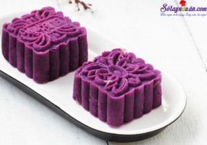 Đồ ăn vặt, cách làm bánh trung thu khoai lang tím 13