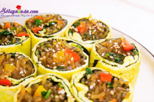 Đồ ăn vặt, Kimbap nhân miến và trứng lạ mà ngon tuyệt kết quả