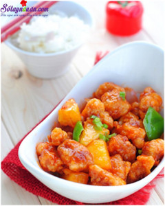 Món ngon cuối tuần, thịt thăn sốt chua ngọt 9