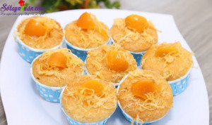 Đồ ăn vặt, cách làm bánh bông lan trứng muối 10