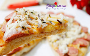 Đồ ăn vặt, Học cách làm bánh pizza giăm bông đơn giản tại nhà 8