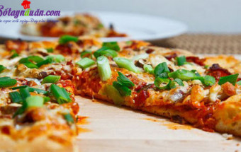 Bánh nướng, cách làm bánh pizza kim chi 1