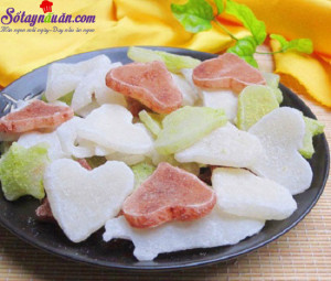 Đồ ăn vặt, cách làm mứt dừa non 1