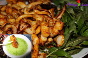 Đồ ăn vặt, cách làm mực nướng muối ớt 1