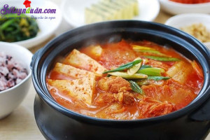 Món ngon cuối tuần, cách làm canh kim chi thịt heo 8
