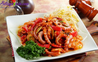 Nấu ăn món ngon mỗi ngày với Tiêu, cách làm bạch tuộc xào cay 1