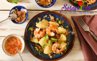 Món salad, Học làm salad tôm bưởi giảm cân siêu hiệu quả 2