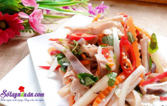 Nấu ăn món ngon mỗi ngày với Hành lá, cách làm gỏi dạ dày ngó sen 7