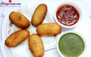 Đồ ăn vặt, cách làm bánh mì bọc khoai tây chiên giòn 1