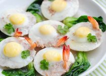 Tôm thịt hấp trứng cút ngon miễn chê