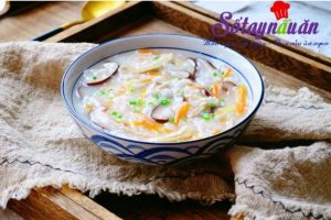 Món ngon cuối tuần, cách nấu cháo gà nấm hương