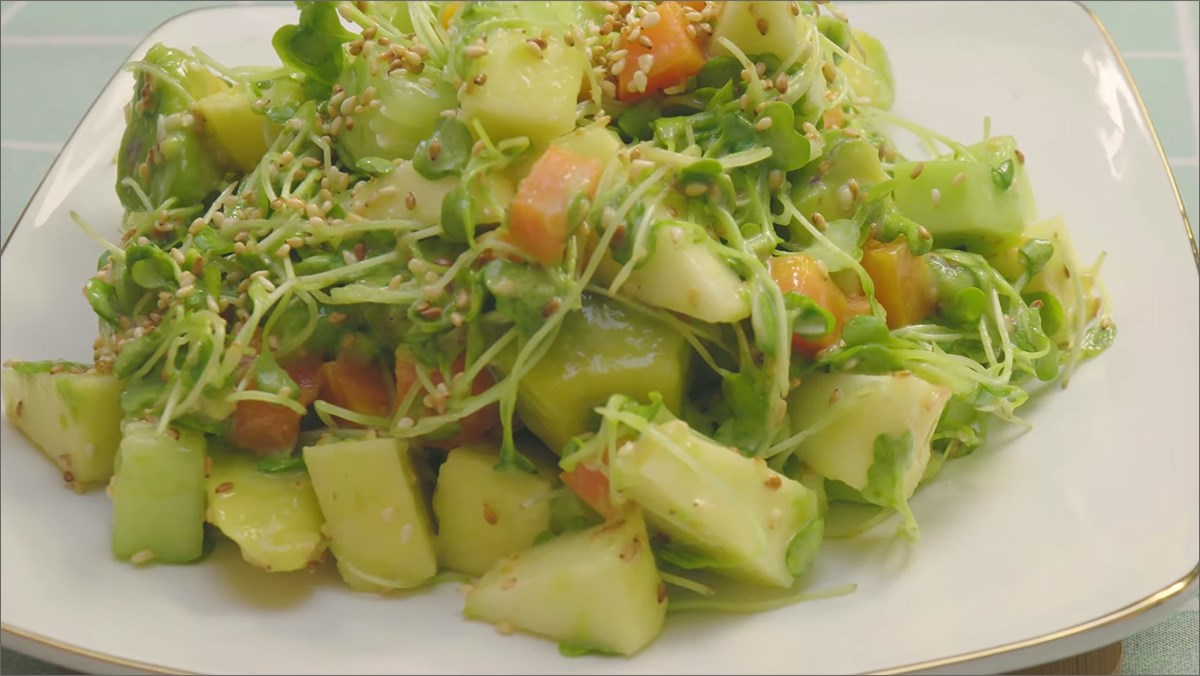 Món salad, Hướng dẫn cách làm salad bơ sốt mè rang giảm cân đẹp da đẹp dáng